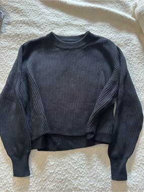 Cotton On Ribbed Cropped Crewneck Sweater - Black